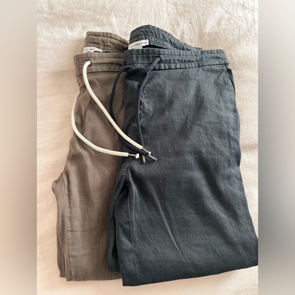 TWO James Perse linen blend drawstring cuffed trouser pants size 1 - Picture 8 of 8